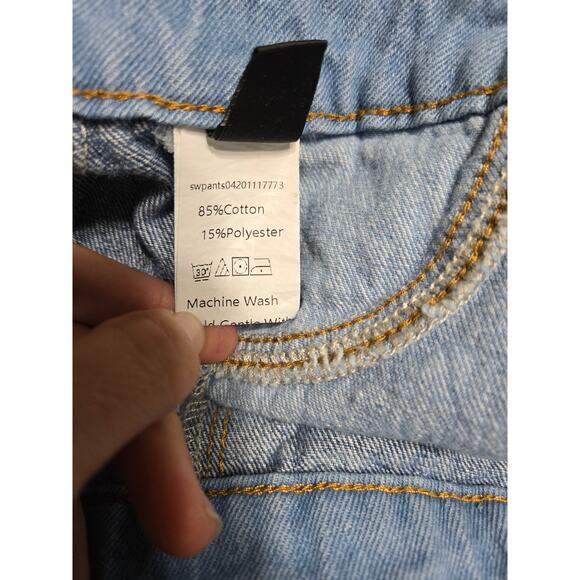 Shein large women's frey patch straight leg jeans - Picture 6 of 10